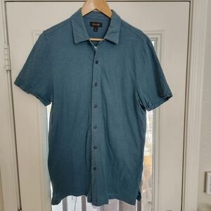 Tasso Elba Men's Teal Green Short Sleeve L Large Shirt
